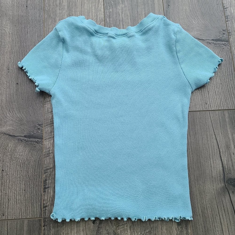Aqua Ribbed Baby Tee - XS - Picture 4 of 11